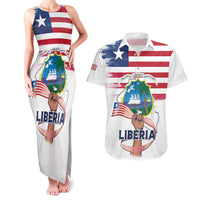Personalised Liberia Flag Day Couples Matching Tank Maxi Dress and Hawaiian Shirt Our Flag Our Pride