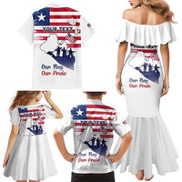 Personalised Liberia Flag Day Family Matching Mermaid Dress and Hawaiian Shirt Our Flag Our Pride