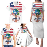 Personalised Liberia Flag Day Family Matching Puletasi and Hawaiian Shirt Our Flag Our Pride