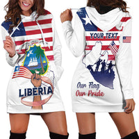 Personalised Liberia Flag Day Hoodie Dress Our Flag Our Pride