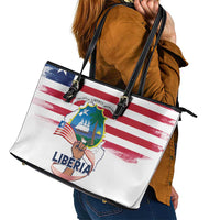 Liberia Flag Day Leather Tote Bag Our Flag Our Pride
