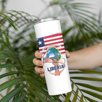 Personalised Liberia Flag Day Skinny Tumbler Our Flag Our Pride
