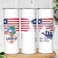 Personalised Liberia Flag Day Skinny Tumbler Our Flag Our Pride