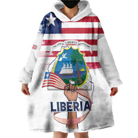 Personalised Liberia Flag Day Wearable Blanket Hoodie Our Flag Our Pride