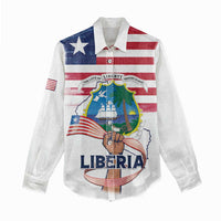 Personalised Liberia Flag Day Women Casual Shirt Our Flag Our Pride