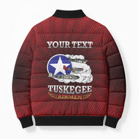 Personalized Red Tails Legacy Bomber Puffer Jacket Tuskegee Airmen WWII Heroes - Wonder Print Shop