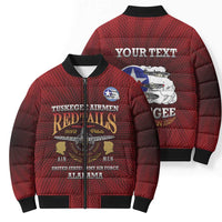 Personalized Red Tails Legacy Bomber Puffer Jacket Tuskegee Airmen WWII Heroes - Wonder Print Shop