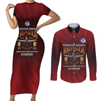Personalized Red Tails Legacy Couples Matching Short Sleeve Bodycon Dress and Long Sleeve Button Shirt Tuskegee Airmen WWII Heroes - Wonder Print Shop