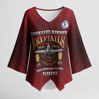 Personalized Red Tails Legacy Kimono Sleeve Blouse Tuskegee Airmen WWII Heroes - Wonder Print Shop