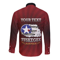 Personalized Red Tails Legacy Long Sleeve Button Shirt Tuskegee Airmen WWII Heroes - Wonder Print Shop