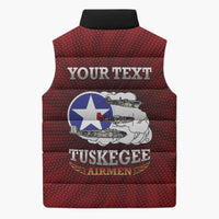 Personalized Red Tails Legacy Sleeveless Puffer Jacket Tuskegee Airmen WWII Heroes - Wonder Print Shop
