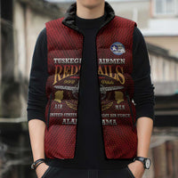 Personalized Red Tails Legacy Sleeveless Puffer Jacket Tuskegee Airmen WWII Heroes - Wonder Print Shop