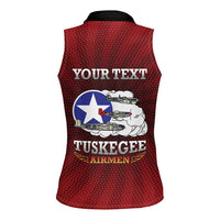 Personalized Red Tails Legacy Women Sleeveless Polo Shirt Tuskegee Airmen WWII Heroes - Wonder Print Shop