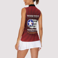 Personalized Red Tails Legacy Women Sleeveless Polo Shirt Tuskegee Airmen WWII Heroes - Wonder Print Shop