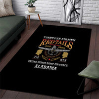 Red Tails Legacy Area Rug Tuskegee Airmen WWII Heroes - Black Color - Wonder Print Shop