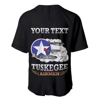Personalized Red Tails Legacy Baseball Jersey Tuskegee Airmen WWII Heroes - Black Color - Wonder Print Shop