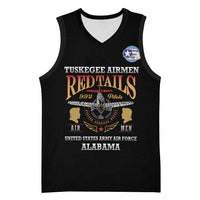 Personalized Red Tails Legacy Basketball Jersey Tuskegee Airmen WWII Heroes - Black Color - Wonder Print Shop
