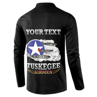 Personalized Red Tails Legacy Button Sweatshirt Tuskegee Airmen WWII Heroes - Black Color - Wonder Print Shop