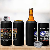 Personalized Red Tails Legacy 4 in 1 Can Cooler Tumbler Tuskegee Airmen WWII Heroes - Black Color - Wonder Print Shop
