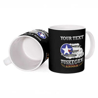 Personalized Red Tails Legacy Ceramic Mug Tuskegee Airmen WWII Heroes - Black Color - Wonder Print Shop
