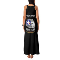 Personalized Red Tails Legacy Family Matching Tank Maxi Dress and Hawaiian Shirt Tuskegee Airmen WWII Heroes - Black Color - Wonder Print Shop