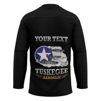 Personalized Red Tails Legacy Hockey Jersey Tuskegee Airmen WWII Heroes - Black Color - Wonder Print Shop
