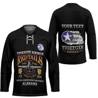 Personalized Red Tails Legacy Hockey Jersey Tuskegee Airmen WWII Heroes - Black Color - Wonder Print Shop