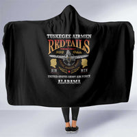 Red Tails Legacy Hooded Blanket Tuskegee Airmen WWII Heroes - Black Color - Wonder Print Shop