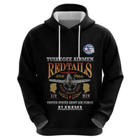 Personalized Red Tails Legacy Hoodie Tuskegee Airmen WWII Heroes - Black Color - Wonder Print Shop