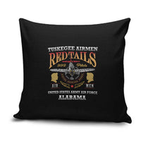 Red Tails Legacy Pillow Cover Tuskegee Airmen WWII Heroes - Black Color - Wonder Print Shop