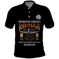 Personalized Red Tails Legacy Polo Shirt Tuskegee Airmen WWII Heroes - Black Color - Wonder Print Shop