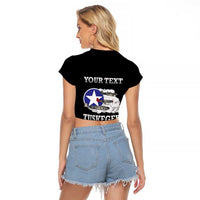 Personalized Red Tails Legacy Raglan Cropped T Shirt Tuskegee Airmen WWII Heroes - Black Color - Wonder Print Shop