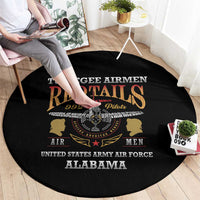 Red Tails Legacy Round Carpet Tuskegee Airmen WWII Heroes - Black Color - Wonder Print Shop