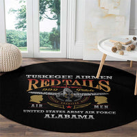 Red Tails Legacy Round Carpet Tuskegee Airmen WWII Heroes - Black Color - Wonder Print Shop