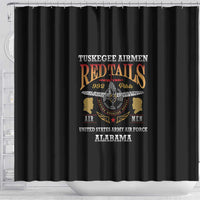 Red Tails Legacy Shower Curtain Tuskegee Airmen WWII Heroes - Black Color - Wonder Print Shop