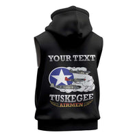 Personalized Red Tails Legacy Sleeveless Zip Hoodie Tuskegee Airmen WWII Heroes - Black Color - Wonder Print Shop