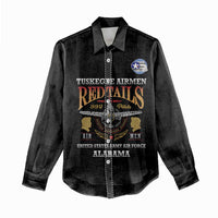 Personalized Red Tails Legacy Women Casual Shirt Tuskegee Airmen WWII Heroes - Black Color - Wonder Print Shop