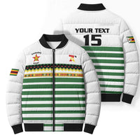 Zimbabwe Rugby Sevens Custom Bomber Puffer Jacket Go Cheetahs Go - Wonder Print Shop