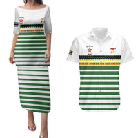 Zimbabwe Rugby Sevens Custom Couples Matching Puletasi and Hawaiian Shirt Go Cheetahs Go - Wonder Print Shop