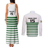 Zimbabwe Rugby Sevens Custom Couples Matching Tank Maxi Dress and Long Sleeve Button Shirt Go Cheetahs Go - Wonder Print Shop