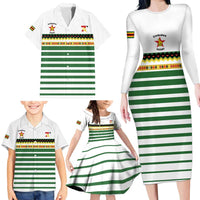Zimbabwe Rugby Sevens Custom Family Matching Long Sleeve Bodycon Dress and Hawaiian Shirt Go Cheetahs Go - Wonder Print Shop