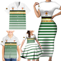 Zimbabwe Rugby Sevens Custom Family Matching Short Sleeve Bodycon Dress and Hawaiian Shirt Go Cheetahs Go - Wonder Print Shop