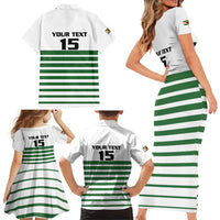 Zimbabwe Rugby Sevens Custom Family Matching Short Sleeve Bodycon Dress and Hawaiian Shirt Go Cheetahs Go - Wonder Print Shop