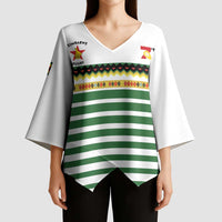 Zimbabwe Rugby Sevens Custom Kimono Sleeve Blouse Go Cheetahs Go - Wonder Print Shop