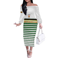 Zimbabwe Rugby Sevens Custom Off The Shoulder Long Sleeve Dress Go Cheetahs Go - Wonder Print Shop