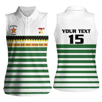 Zimbabwe Rugby Sevens Custom Women Sleeveless Polo Shirt Go Cheetahs Go - Wonder Print Shop