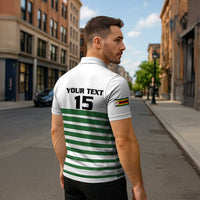Zimbabwe Rugby Sevens Custom Zipper Polo Shirt Go Cheetahs Go - Wonder Print Shop