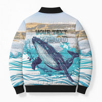 Personalized South Africa Whale Bomber Puffer Jacket Hermanus Fest - Wonder Print Shop