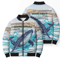 Personalized South Africa Whale Bomber Puffer Jacket Hermanus Fest - Wonder Print Shop