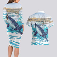 Personalized South Africa Whale Couples Matching Long Sleeve Bodycon Dress and Hawaiian Shirt Hermanus Fest - Wonder Print Shop